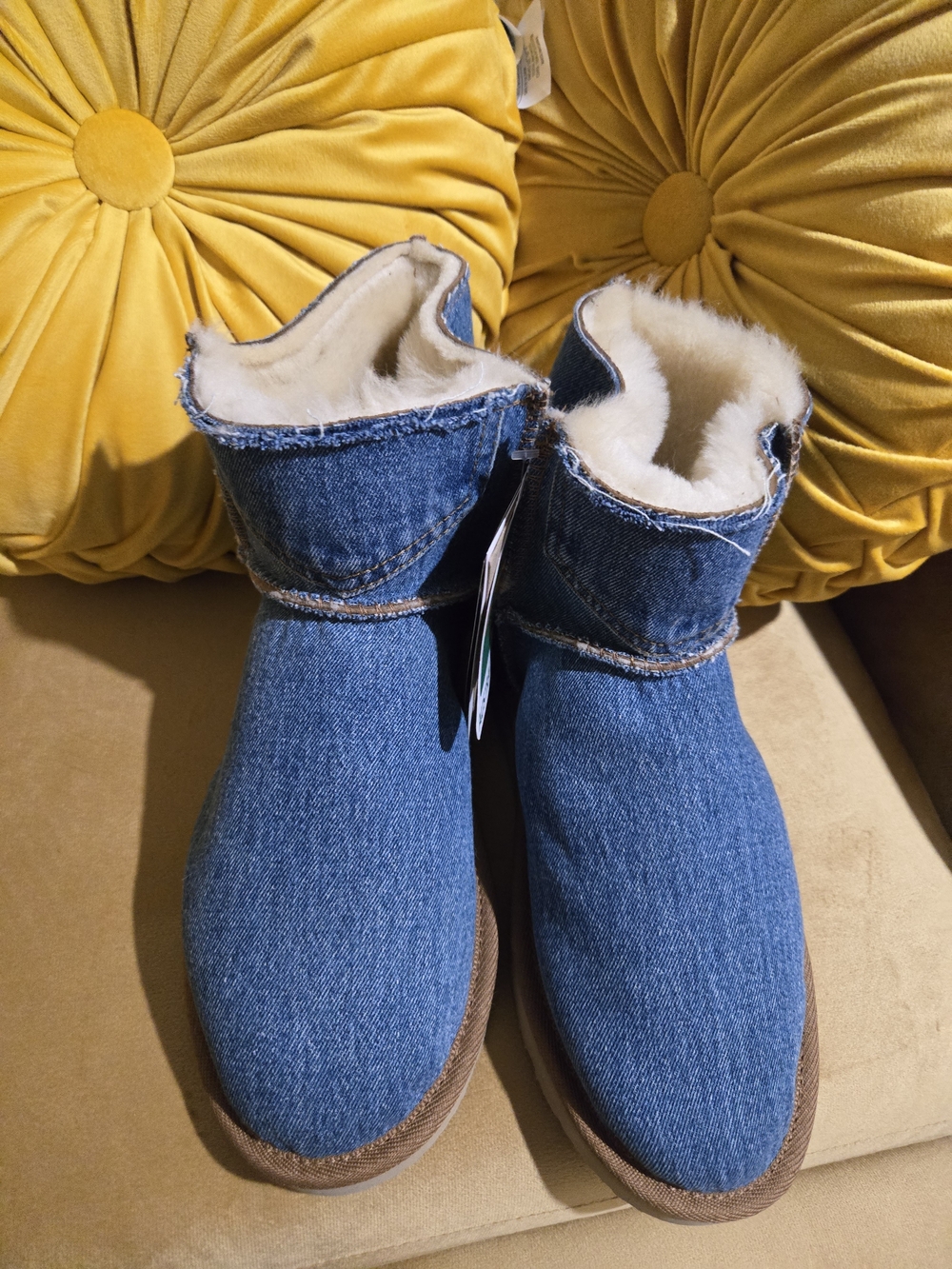 UGG Since 1974 Australian Made Denim Sheepskin Boots - Size 10